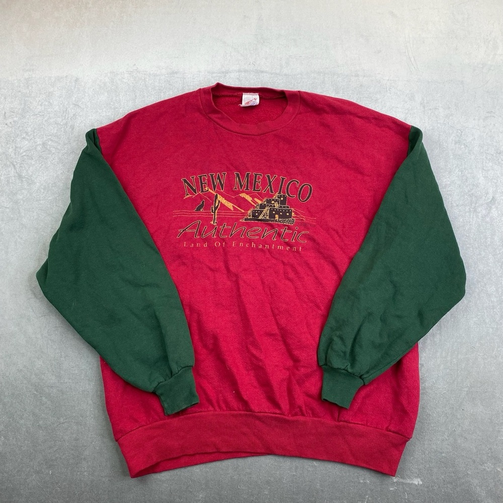 VTG‎ New Mexico Crewneck Sweatshirt Red Green USA Jerzees Men’s XL